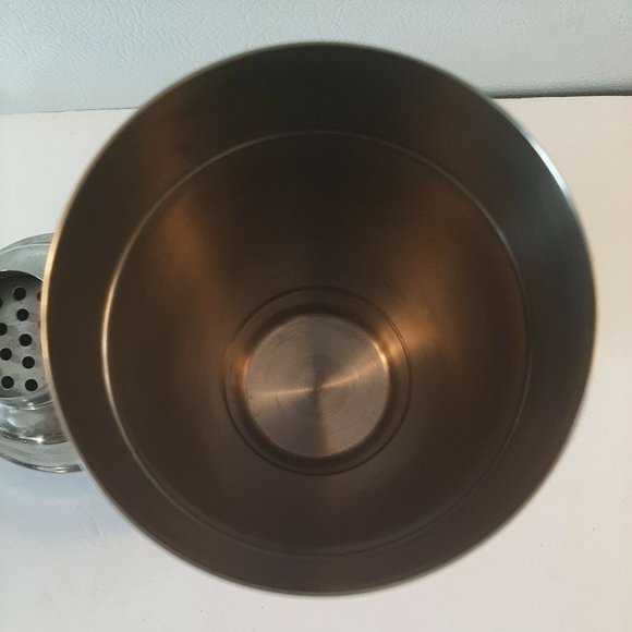 Vintage Stainless Steel and Brown Leather Cocktail Shake with Strainer India - Picture 8 of 12